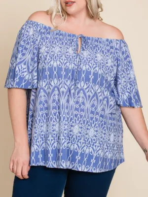 Ariel Off Shoulder Top - Royal Blue