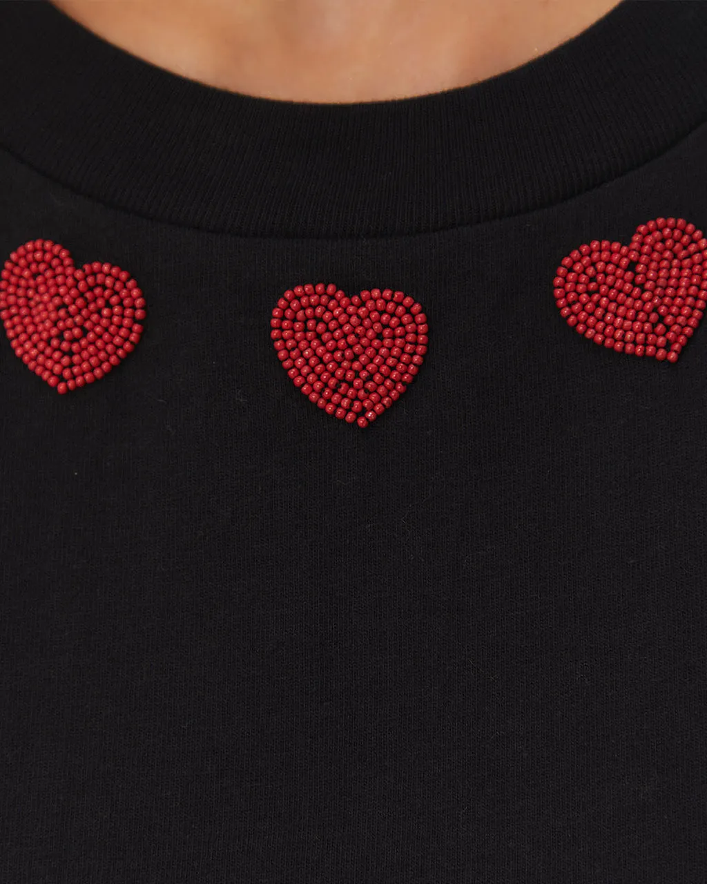 Black Beaded Hearts T-Shirt