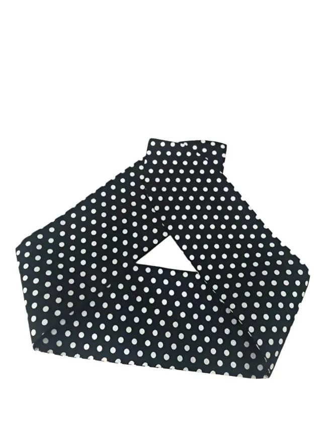 BLACK POLKA DOT WIRED ROCKABILLY HAIR TIE