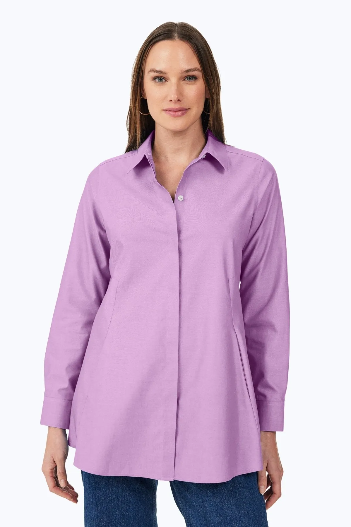 Cici Pinpoint No Iron Long Sleeve Tunic