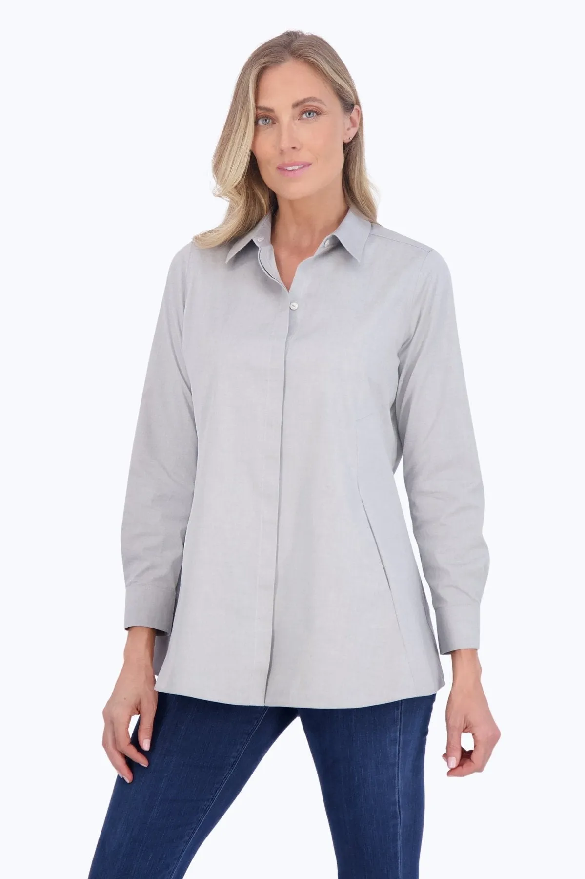 Cici Pinpoint No Iron Long Sleeve Tunic