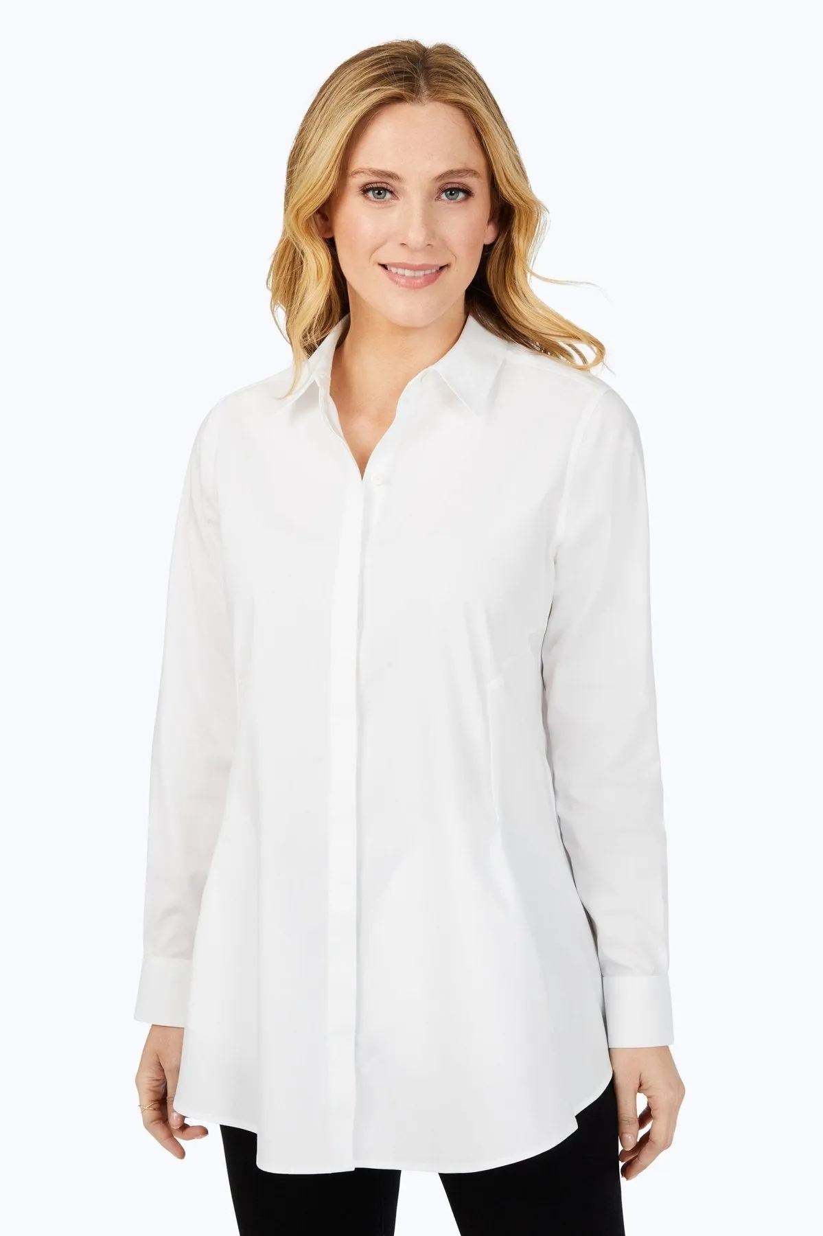 Cici Pinpoint No Iron Long Sleeve Tunic