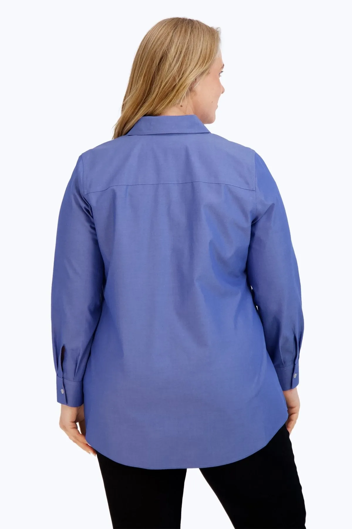 Cici Plus Pinpoint No Iron Long Sleeve Tunic