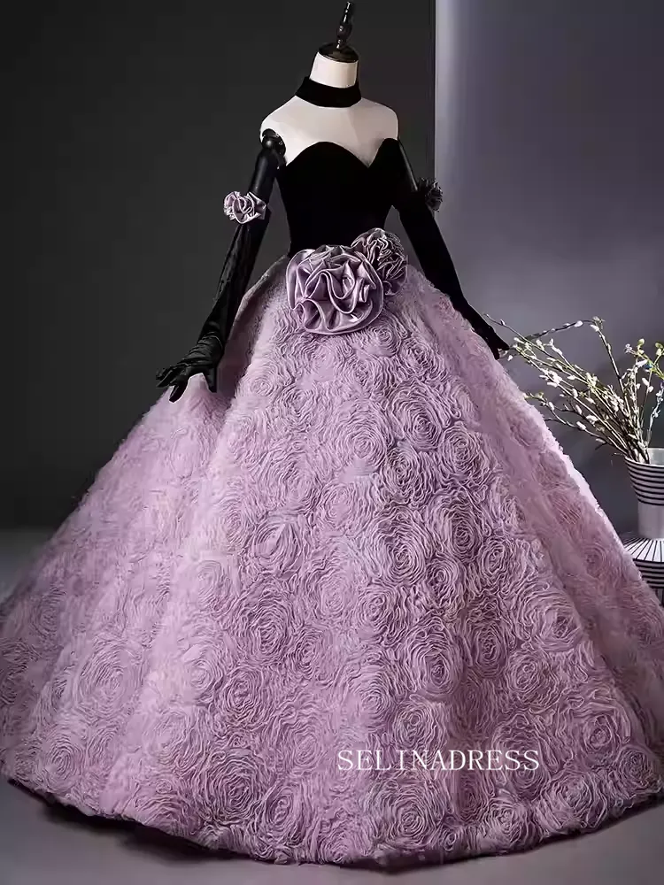 Elegant Lilac Princess Dress Sweetheart Ball Gown Evening Gowns Cheap Prom Dress TKL3023