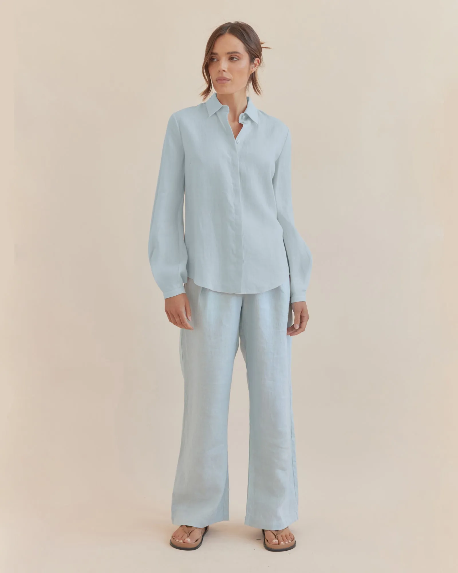 Luma Linen Shirt - Sky