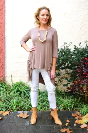 Mocha Jersey Hi Low Tunic Top