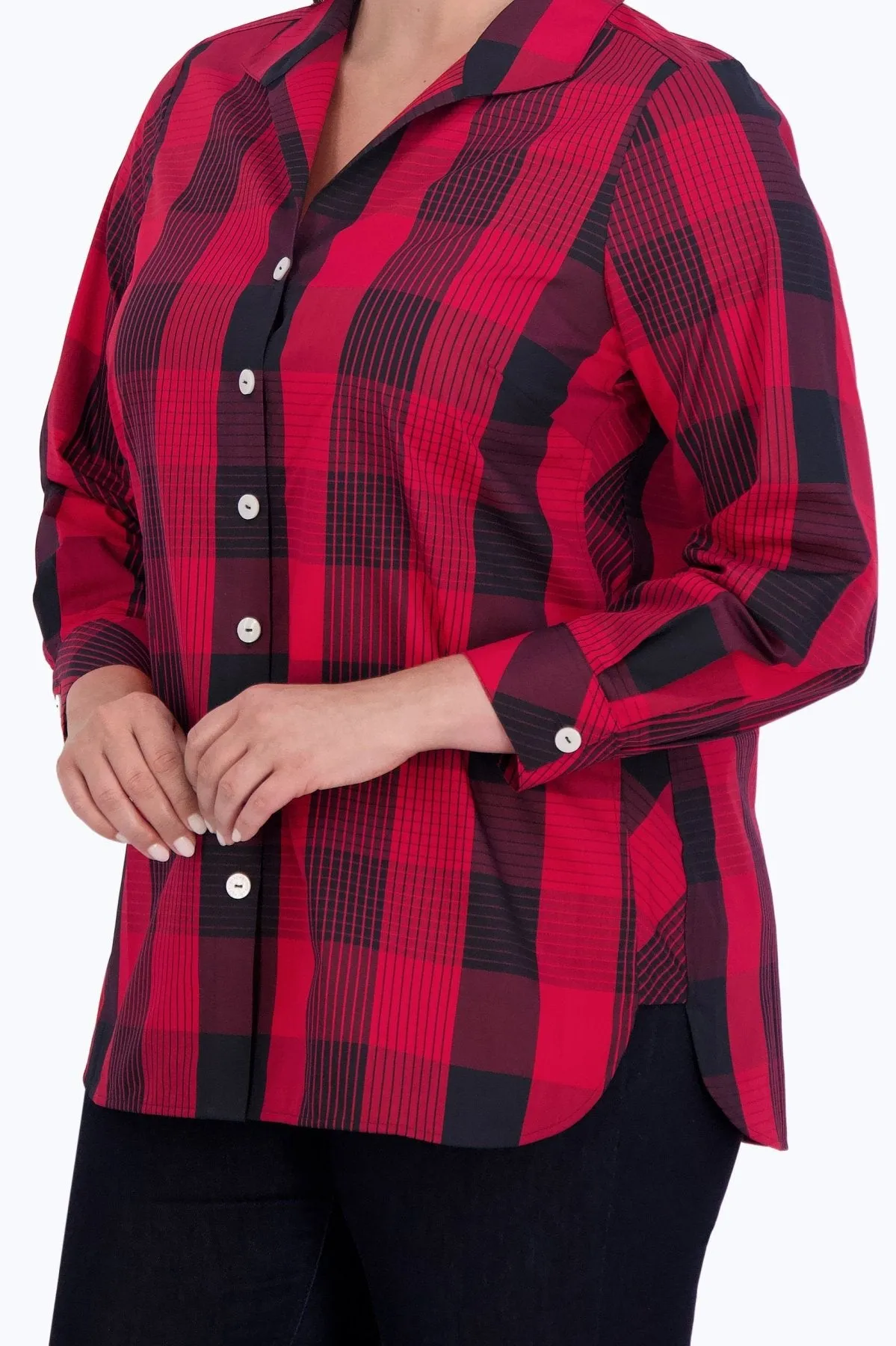 Pandora Plus No Iron Buffalo Plaid Tunic