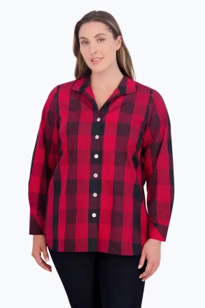 Pandora Plus No Iron Buffalo Plaid Tunic