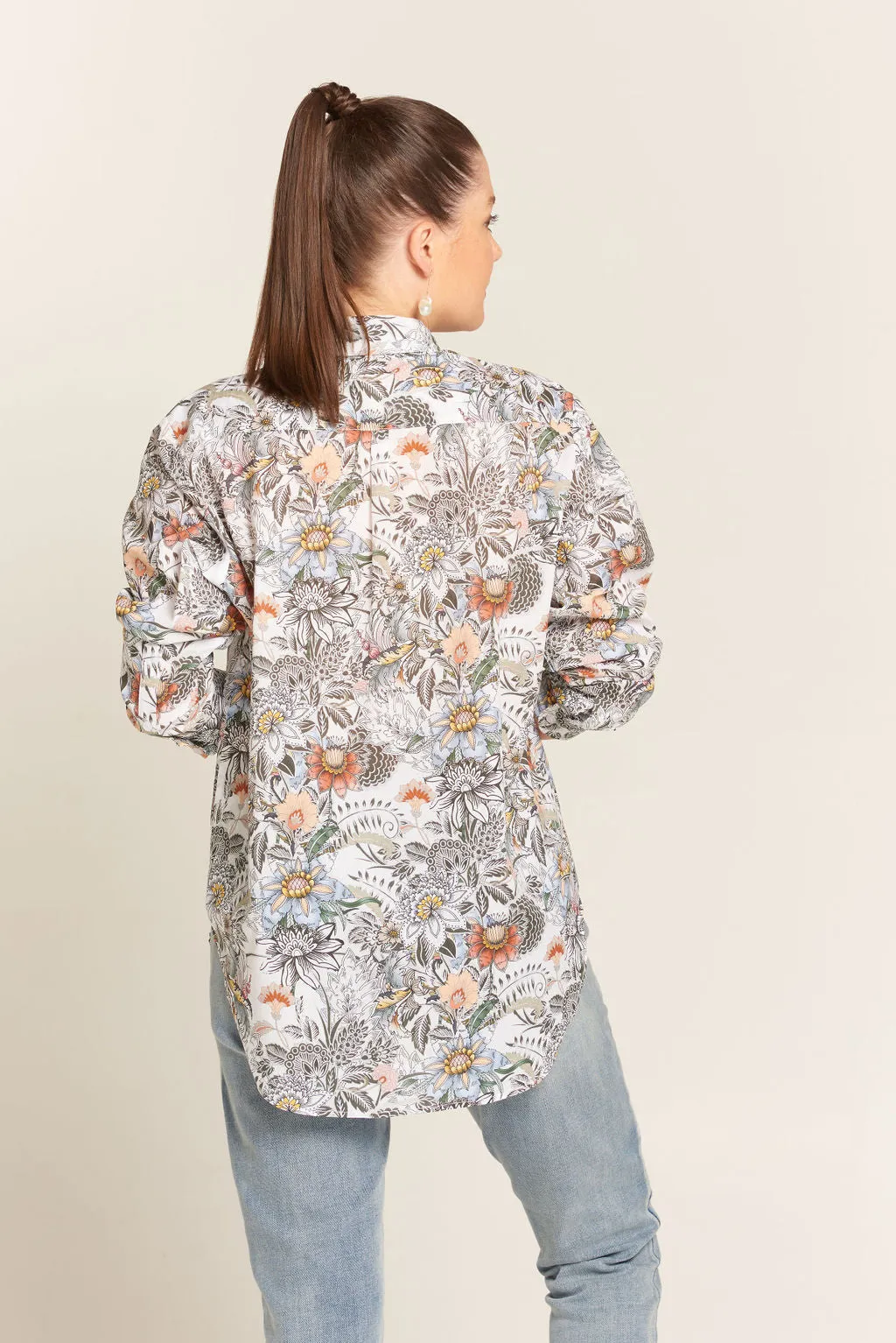 Relaxed Winter Floral Cotton Shirt