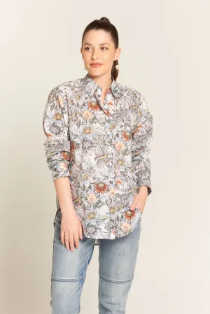 Relaxed Winter Floral Cotton Shirt