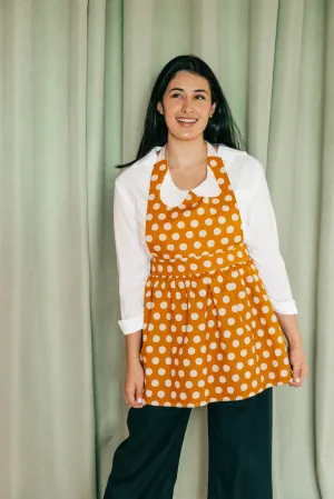 Retro Apron Mustard Polka Dot