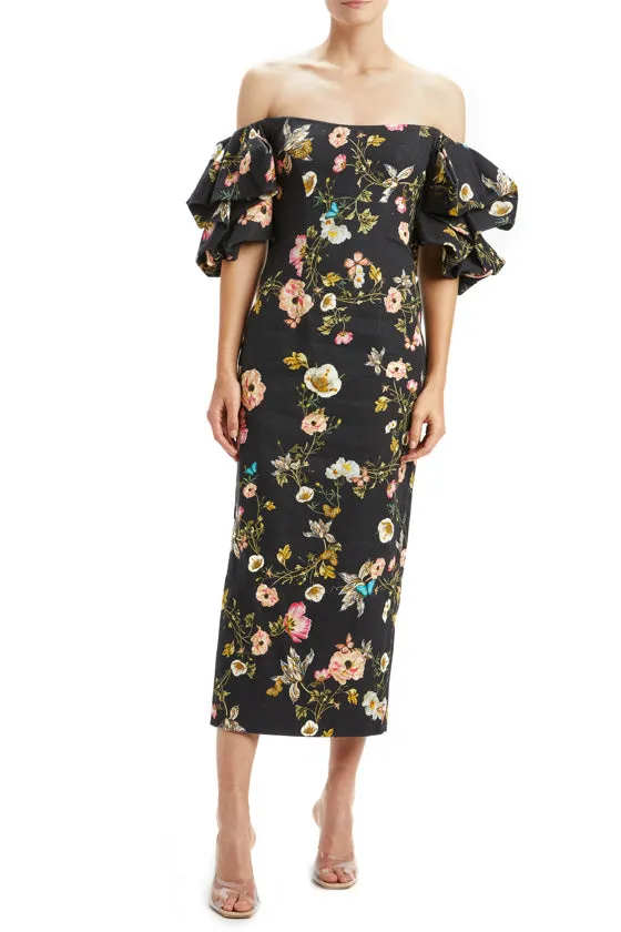 Signature Print Linen Column Dress