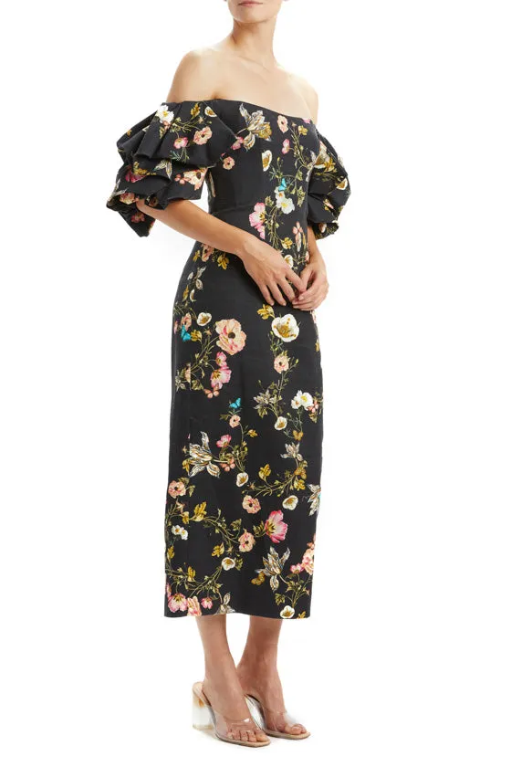 Signature Print Linen Column Dress