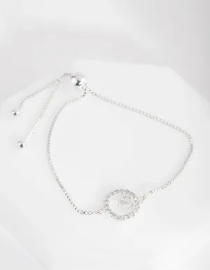 Silver Cubic Zirconia Toggle Bracelet